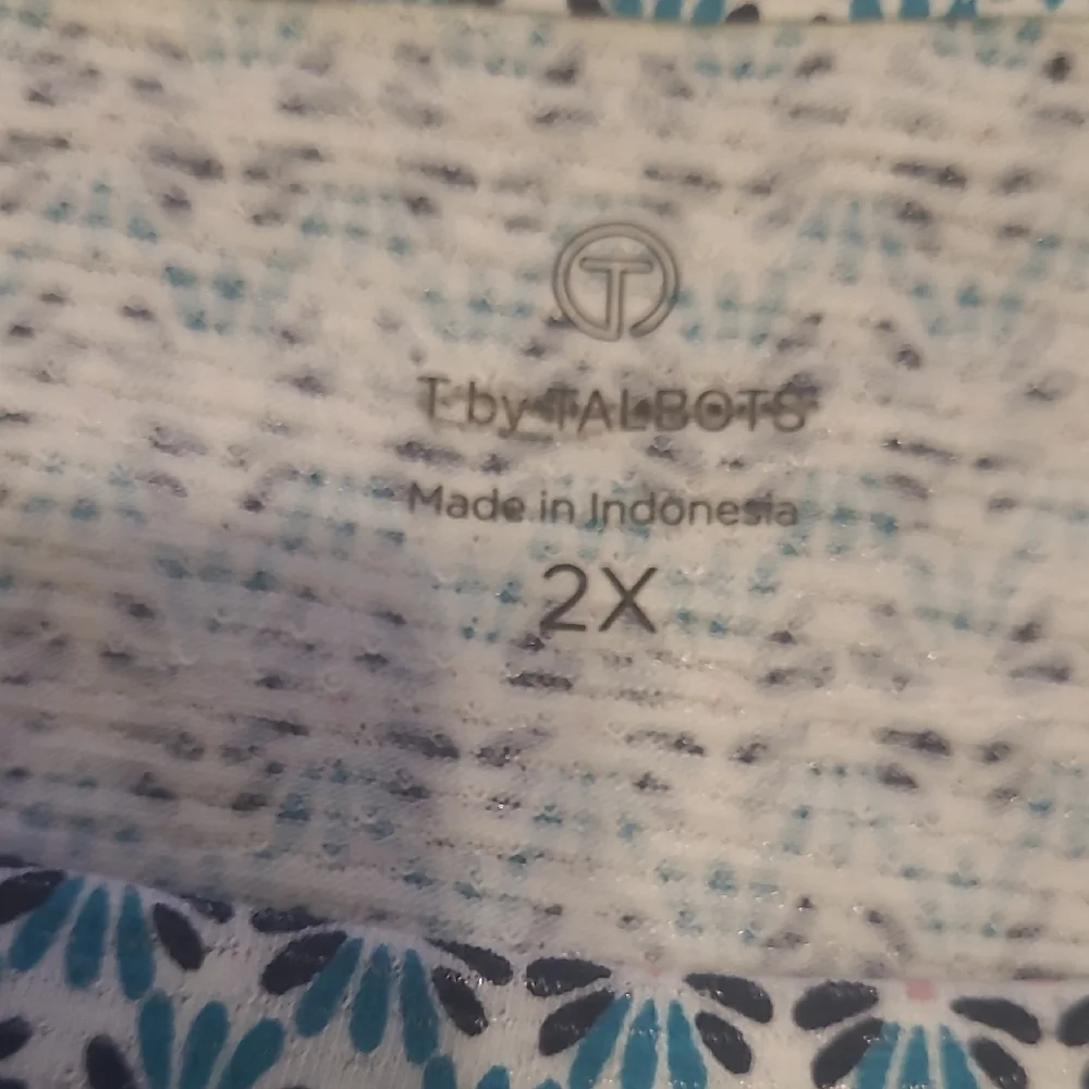Talbots Blue and White Floral Top